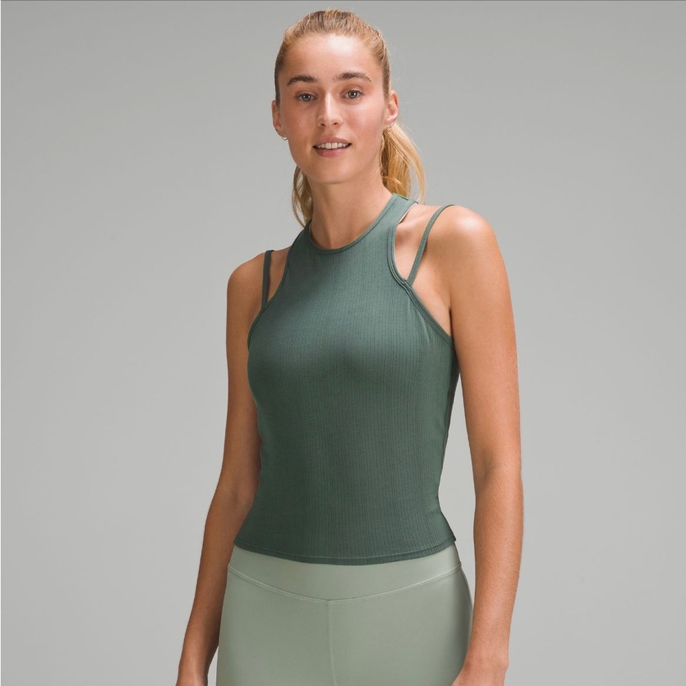 Lululemon Double Strap Yoga Tank COLOR GREEN SIZE MEDIUM SIZE 8 CROP